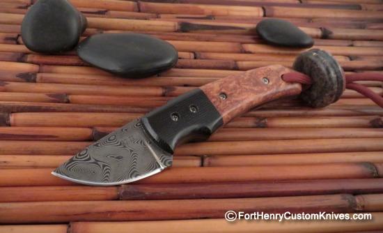 Raymond Johnson - Custom Buckshot - Camphor Burl - Stainless Damascus