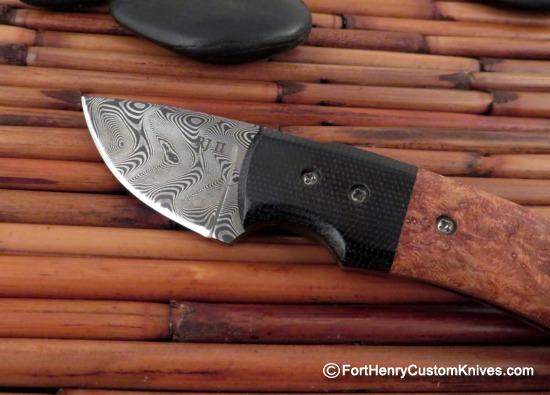 Raymond Johnson - Custom Buckshot - Camphor Burl - Stainless Damascus - Image 2