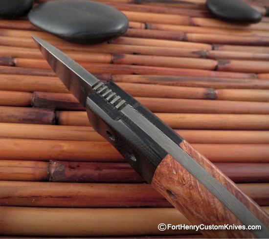 Raymond Johnson - Custom Buckshot - Camphor Burl - Stainless Damascus - Image 3