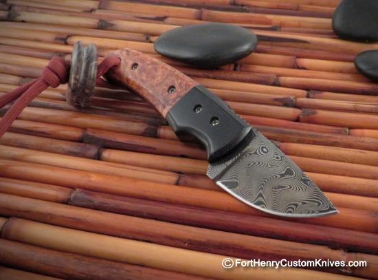 Raymond Johnson - Custom Buckshot - Camphor Burl - Stainless Damascus - Image 4