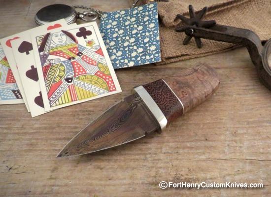 Herb Derr - Hand Forged - Dagger Neck / Pocket Fixed Blade - Rare Earth Magnetic Sheath