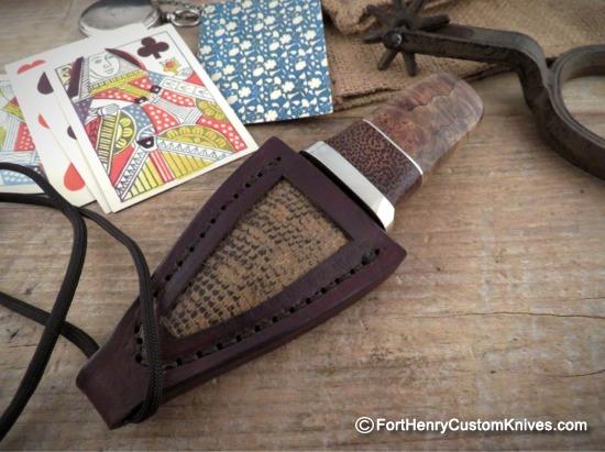 Herb Derr - Hand Forged - Dagger Neck / Pocket Fixed Blade - Rare Earth Magnetic Sheath - Image 6