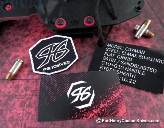 Piotr Gosciniak / PG Knives - Custom "Code Red" Cayman - Black G-10 - Image 9