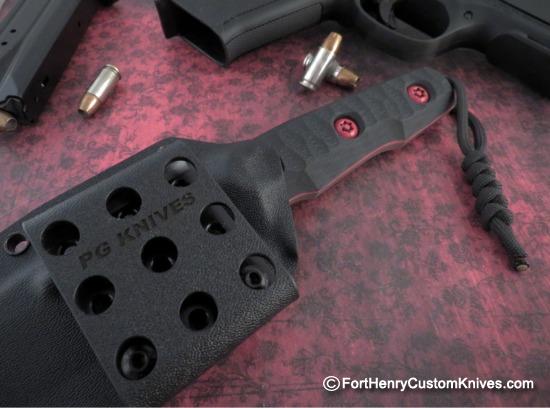 Piotr Gosciniak / PG Knives - Custom "Code Red" Cayman - Black G-10 - Image 8