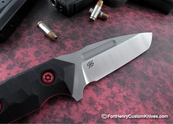 Piotr Gosciniak / PG Knives - Custom "Code Red" Cayman - Black G-10 - Image 2