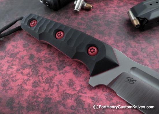 Piotr Gosciniak / PG Knives - Custom "Code Red" Cayman - Black G-10 - Image 4