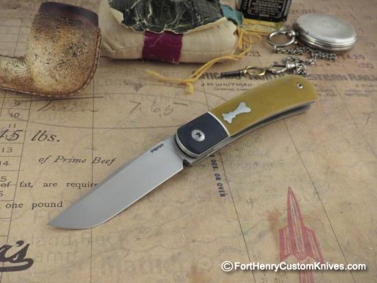 Enrique Pena - Custom Trapper - Front Flipper - Antique Paper Micarta