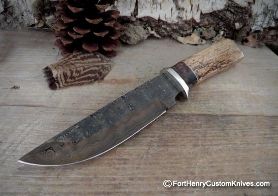 Herb Derr - Long Trail Clip Point - Fossilized Sea Cow Rib