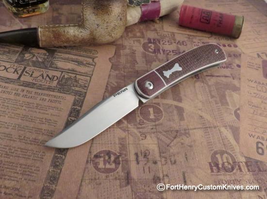 Enrique Pena - Custom Trapper - Front Flipper - Burlap Micarta