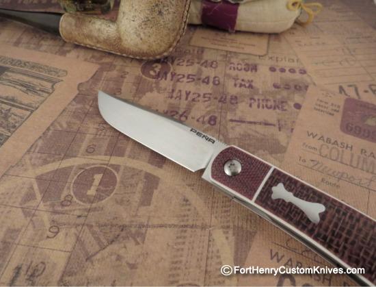 Enrique Pena - Custom Trapper - Front Flipper - Burlap Micarta - Image 2