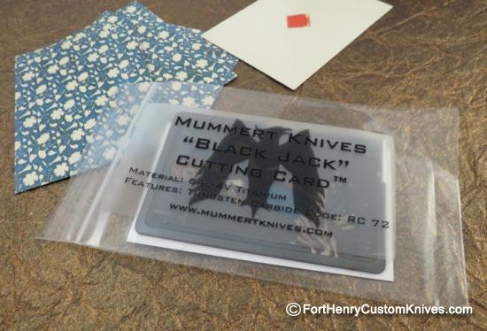 Mummert Knives - "Black Jack" Cutting Card - Solid Titanium - Image 7