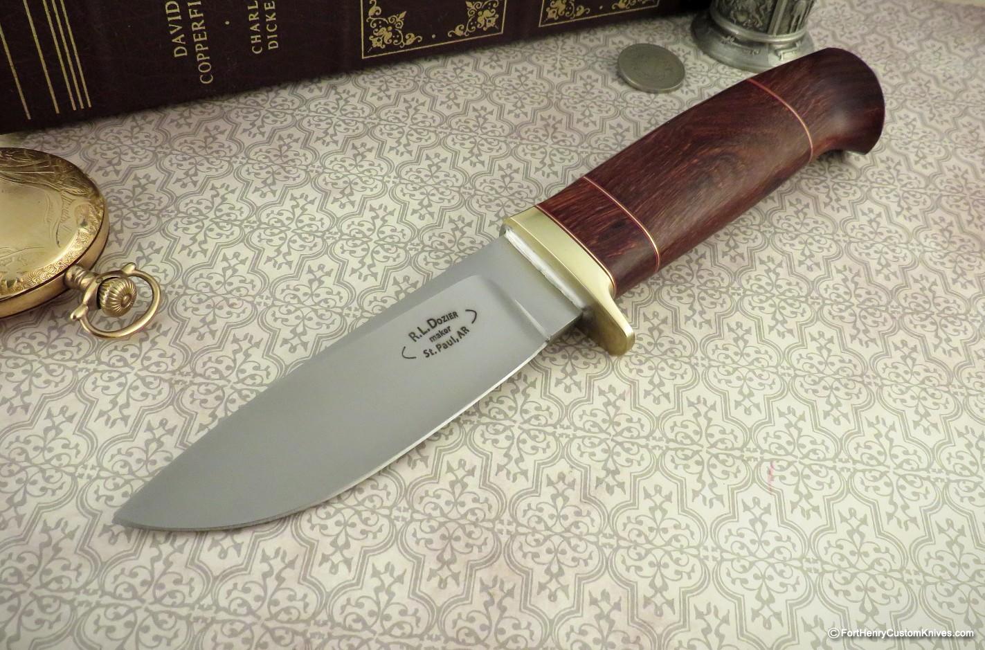 Bob Dozier - Rare Sisu Drop Point Hunter - Hidden Tang - Ironwood