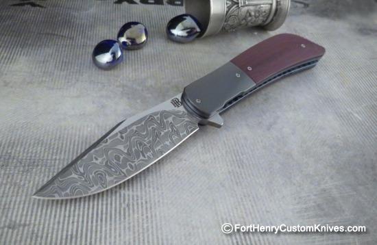 Herucus Blomerus - Kolobe Flipper - Stainless Damasc - Hidden Opener