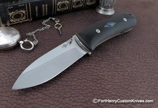 Bob Dozier - RARE Custom XL Folding Hunter - Turquoise Inlay