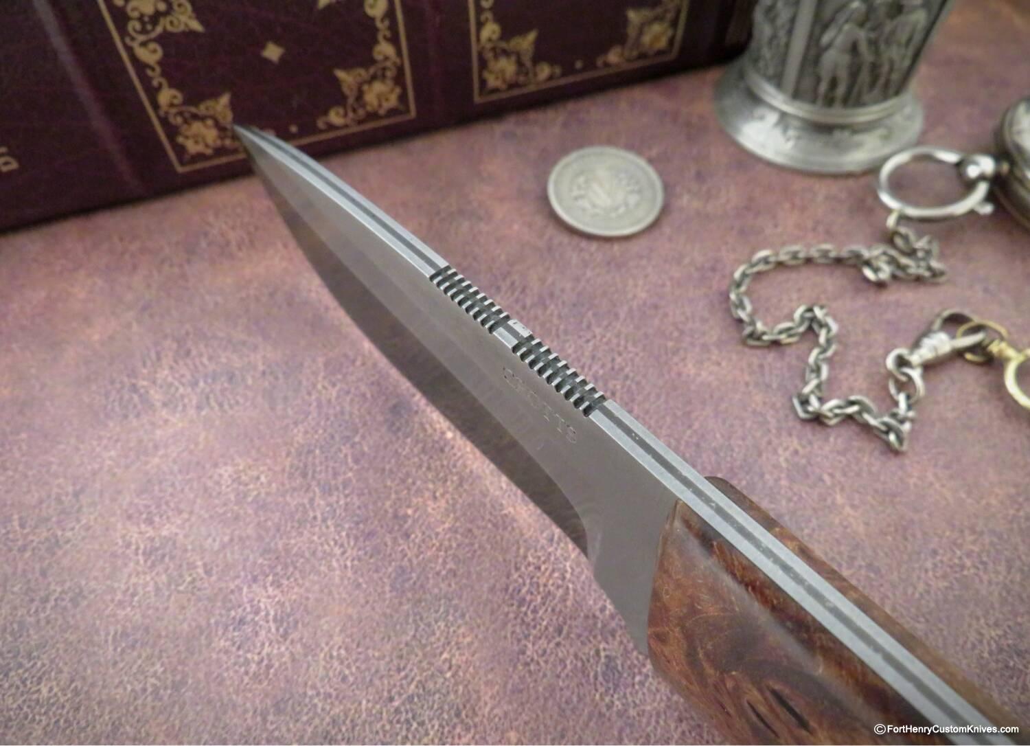 Dan Crotts - Rare Drop Point Hunter - Forged San Mai - Maple Burl - Image 3