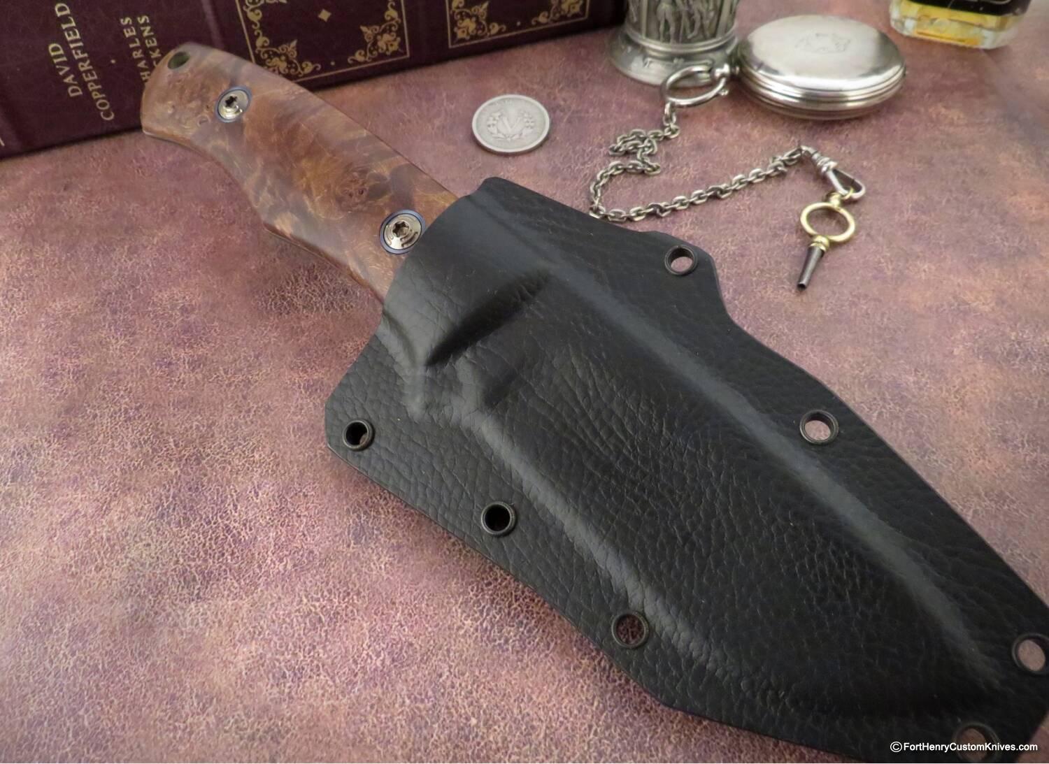 Dan Crotts - Rare Drop Point Hunter - Forged San Mai - Maple Burl - Image 6