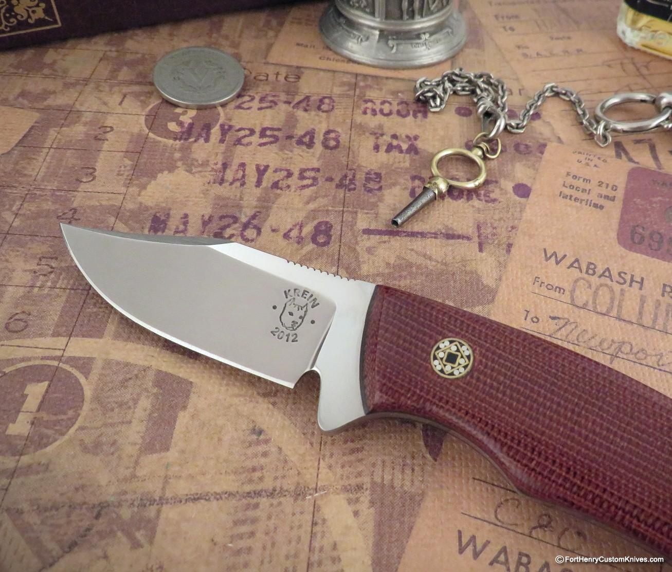 Tom Krein - Pocket Bowie - Canvas Micarta - Mosaic Pin - Image 2