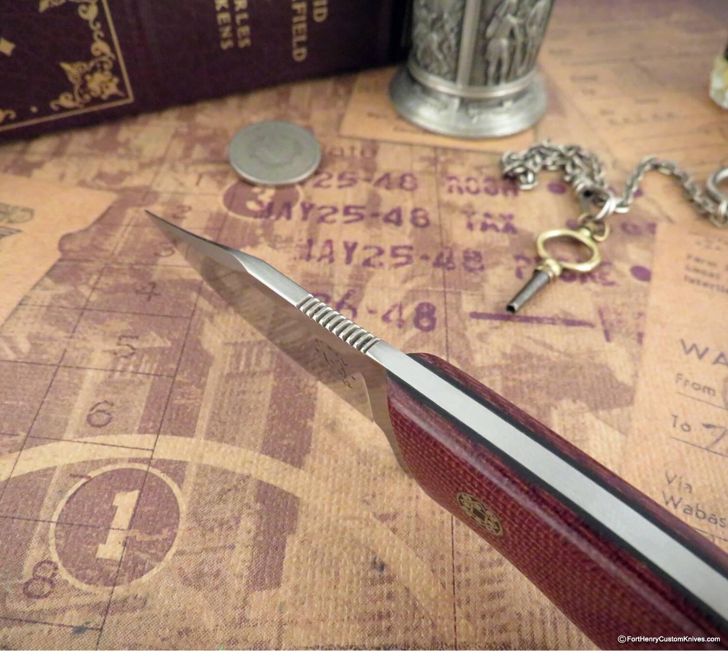 Tom Krein - Pocket Bowie - Canvas Micarta - Mosaic Pin - Image 3