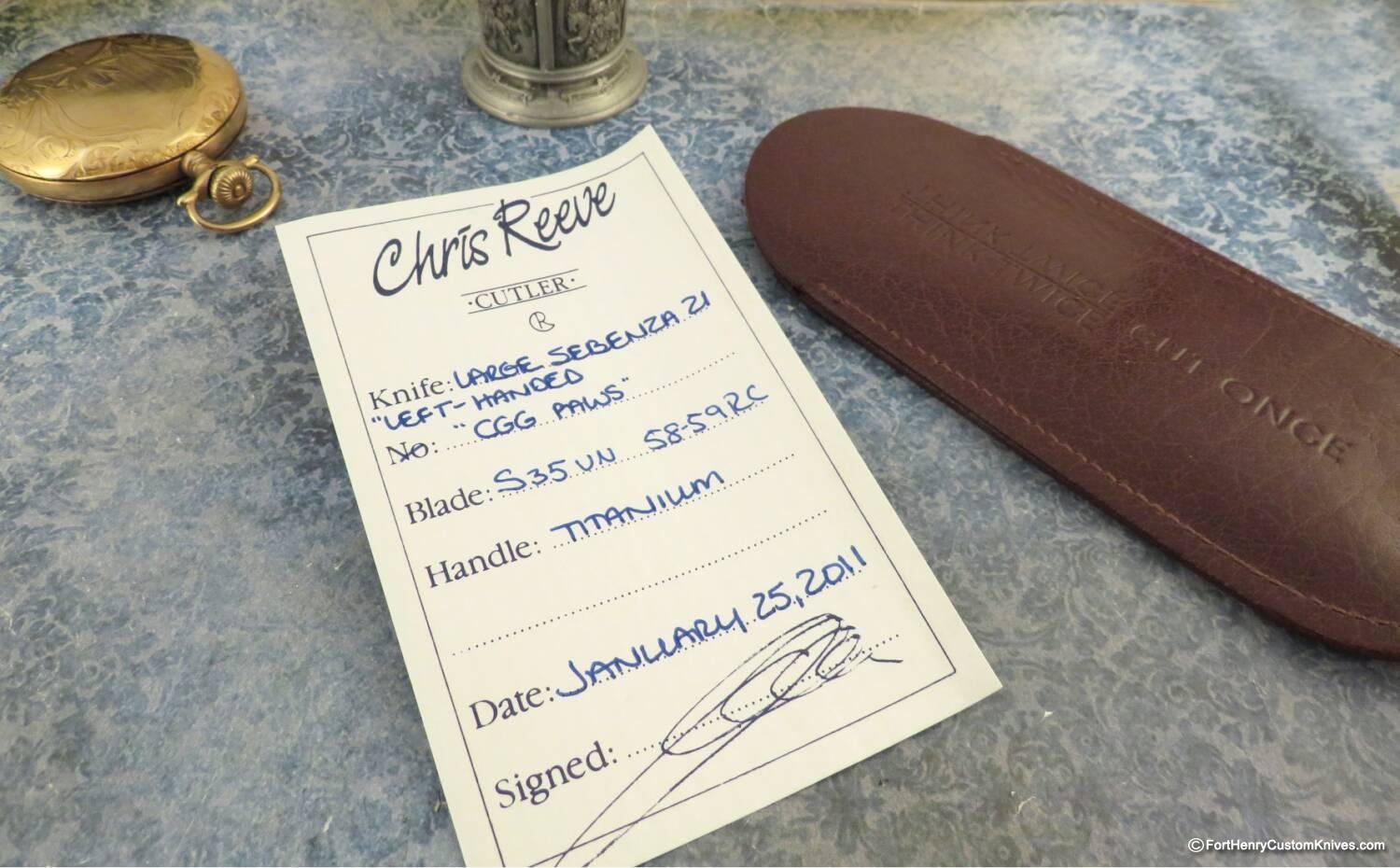 Chris Reeve - Vintage Large Sebenza 21 - "Paw Prints" - LEFTY - Image 4