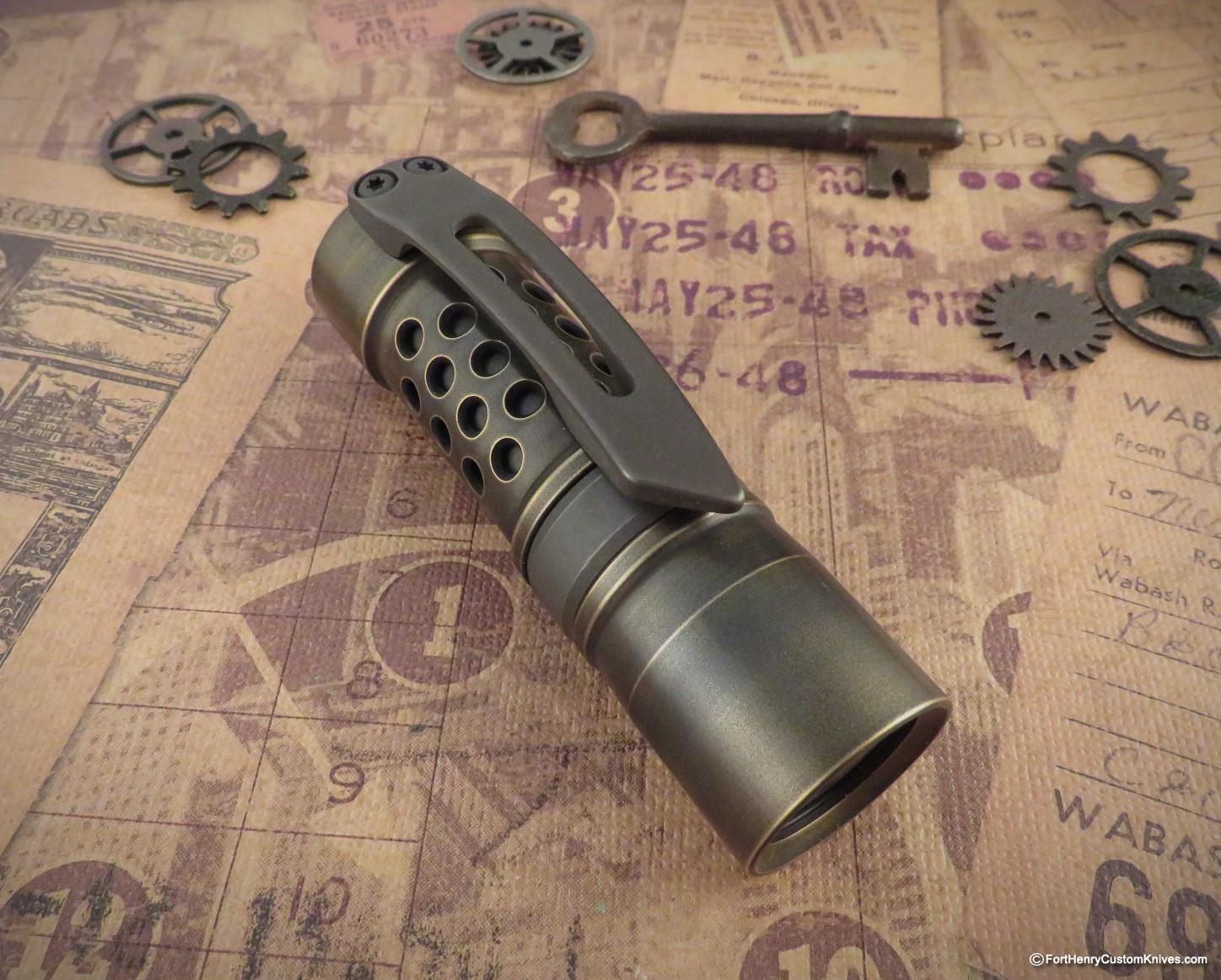 Barrel Custom Flashlight - Custom Brass M2JN - Dragon Driver