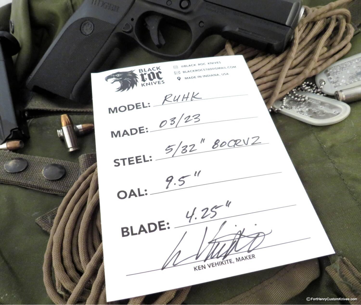 Ken Vehikite / Black Roc Knives - NEW Model - Custom RUHK - Image 7