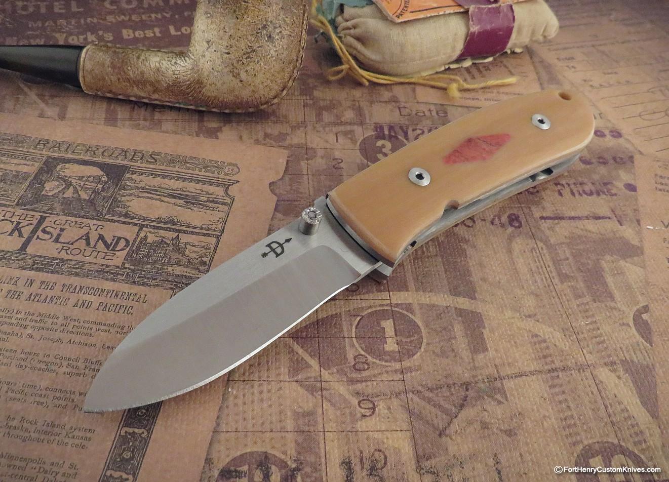 Bob Dozier - Custom Folding Hunter - Coral Inlay