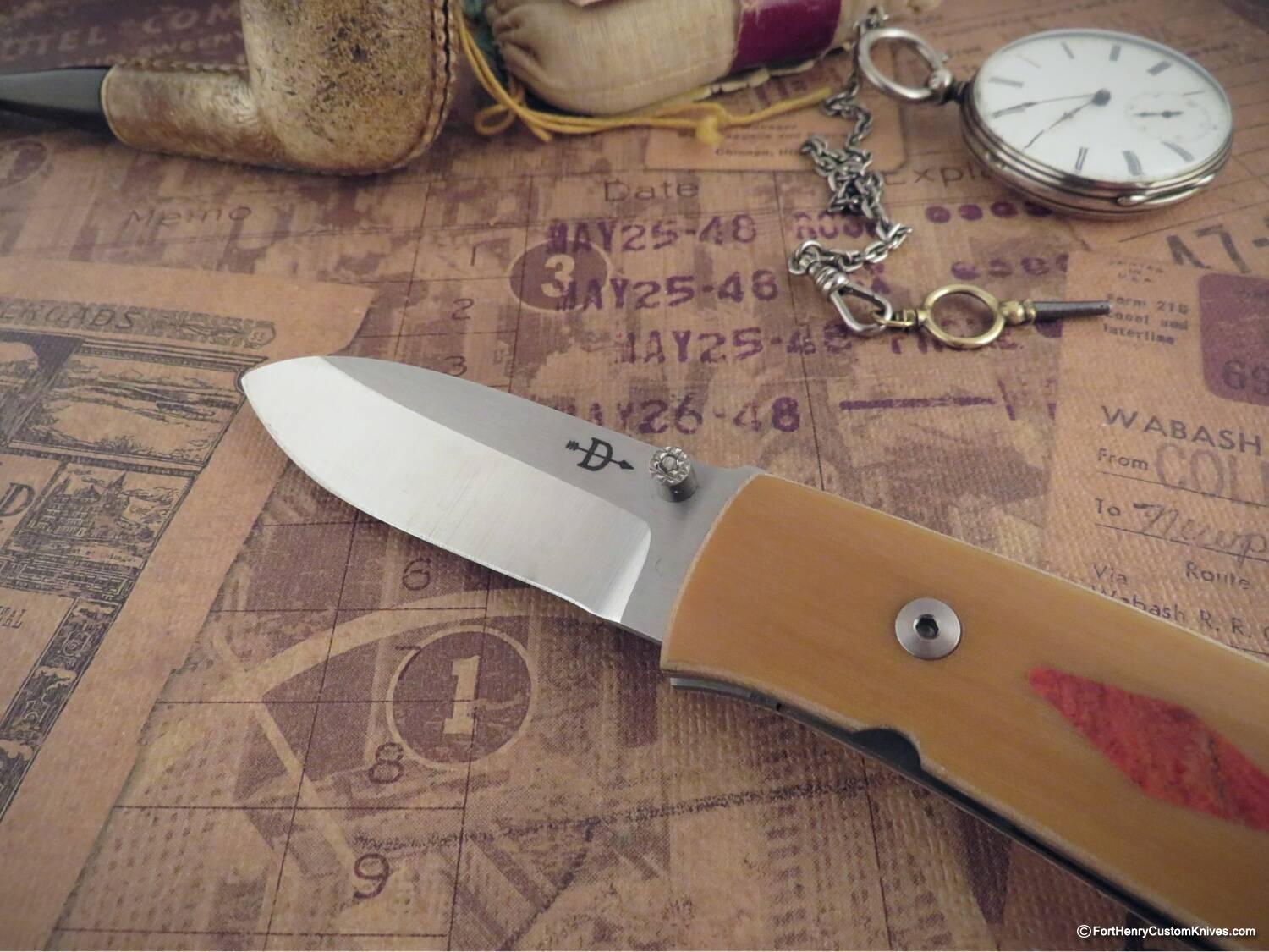 Bob Dozier - Custom Folding Hunter - Coral Inlay - Image 2