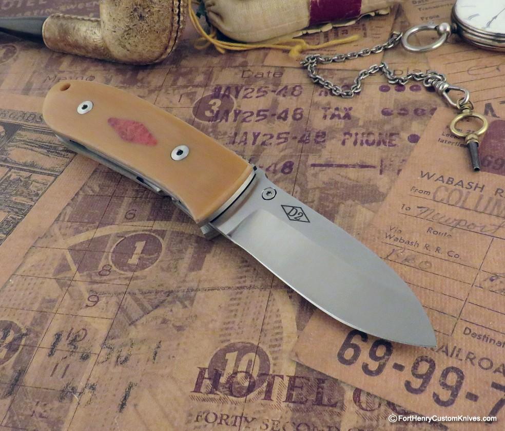 Bob Dozier - Custom Folding Hunter - Coral Inlay - Image 5