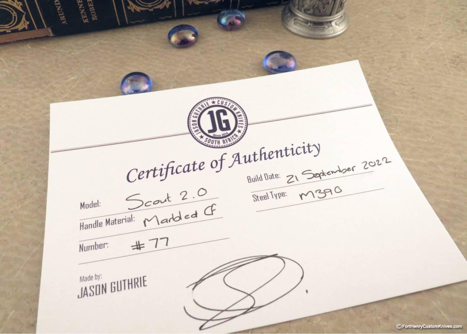 Jason Guthrie - NEW Scout 2.0 - Marble Carbon Fiber - M390 - Image 6