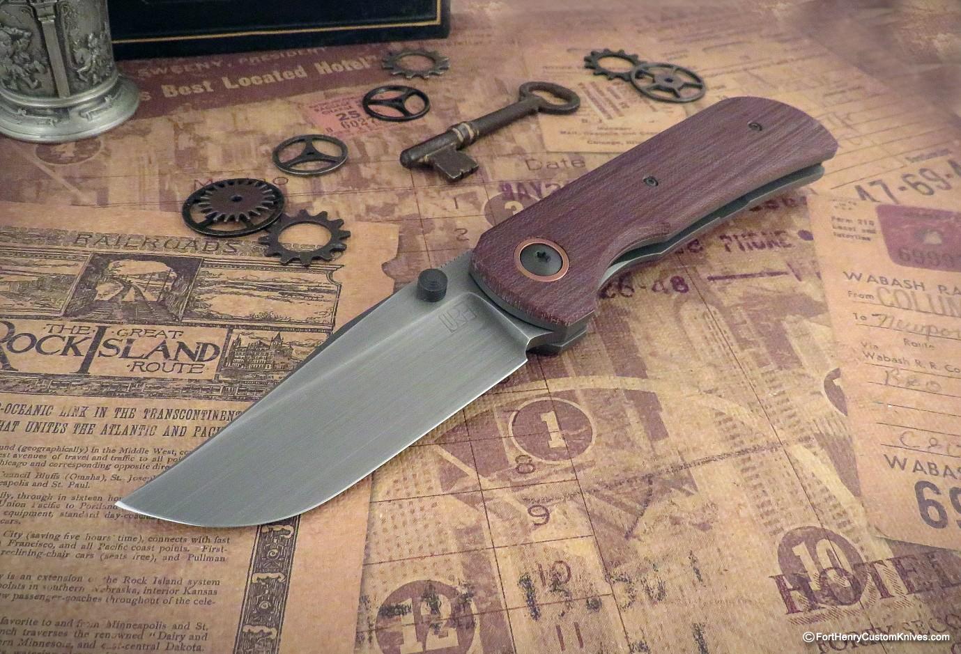 Jared Price - Fort Henry Bowie - Vintage Crosscut Micarta - CTXHP
