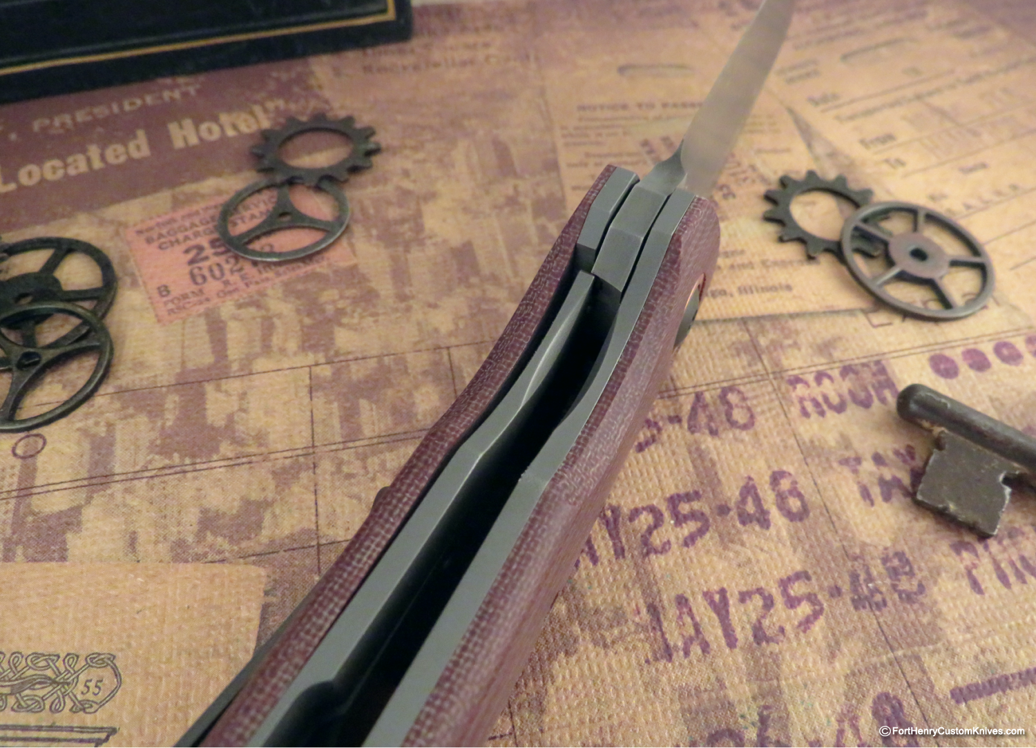 Jared Price - Fort Henry Bowie - Vintage Crosscut Micarta - CTXHP - Image 5