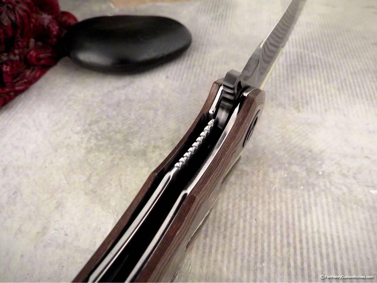 Dew Hara - Custom NOAH Tanto Flipper - CF - Gold Lip Pearl Inlay - Image 3