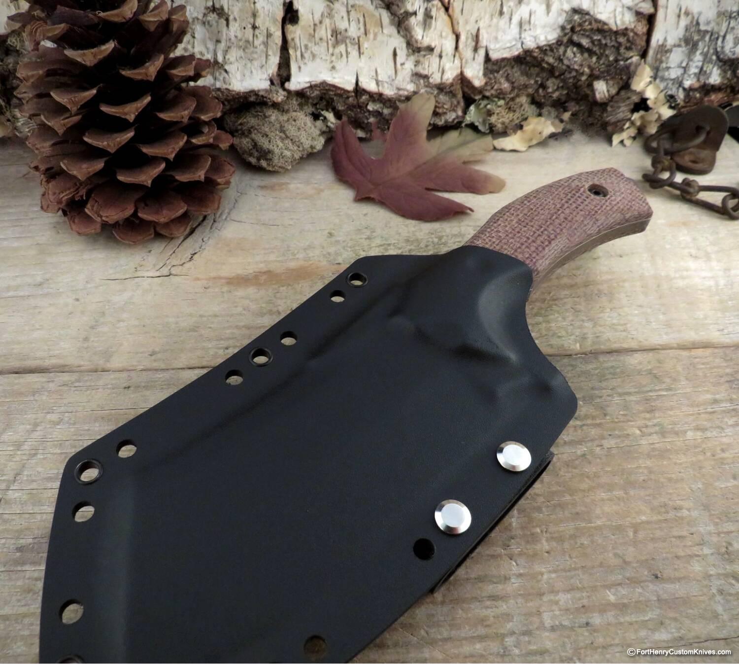 LKW Knives - Custom Survival Butcher - Burlap Micarta - Image 6