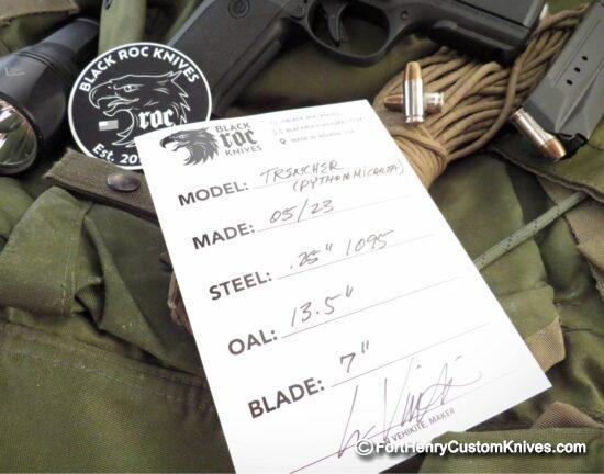 Ken Vehikite / Black Roc Knives - NEW Model - Custom Trencher Python - Image 8