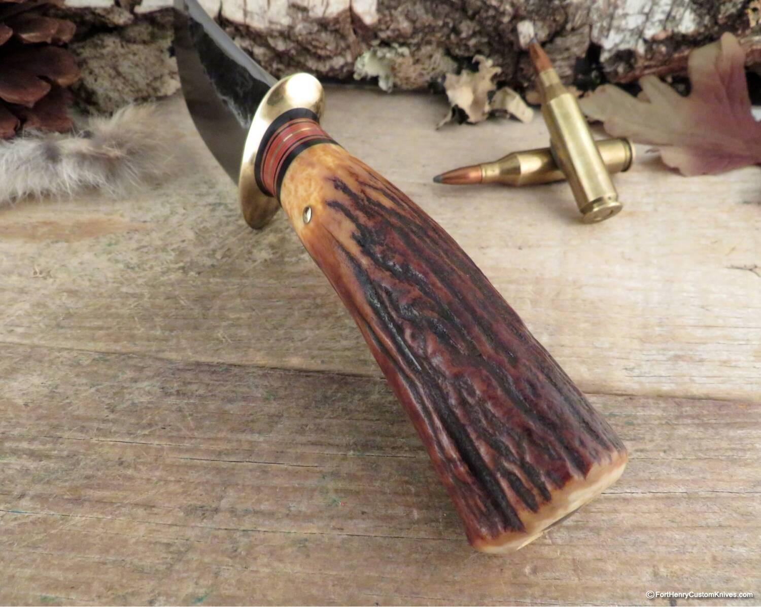 Jim Behring ~ Treeman Knives - Fox River Hunter - Amber Sambar Stag - Image 4