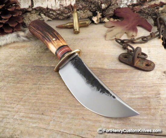 Jim Behring ~ Treeman Knives - Fox River Hunter - Amber Sambar Stag