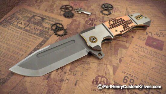 Andre de Villiers - Custom G2 Tanto Flipper - Copper Honeycomb