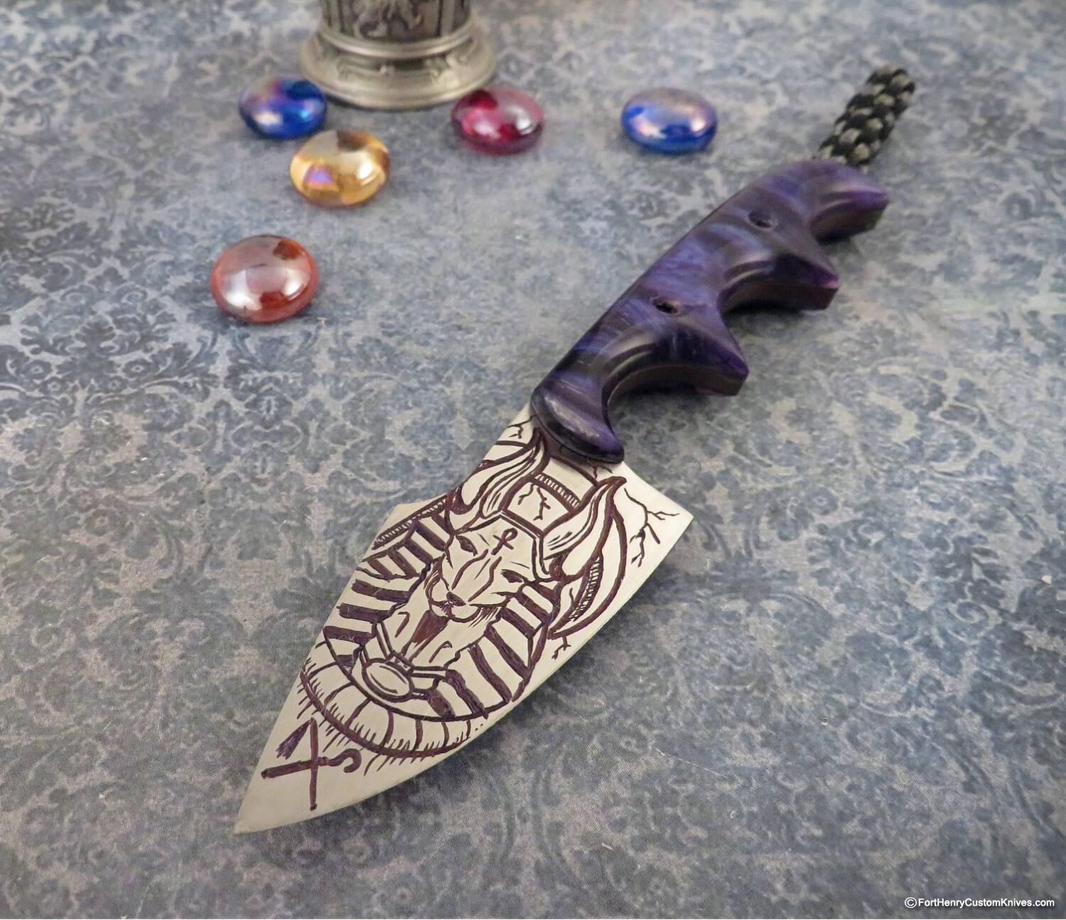 Alan Folts - Rare Hand Carved - Titanium Harpoon Minimalist - Anubis