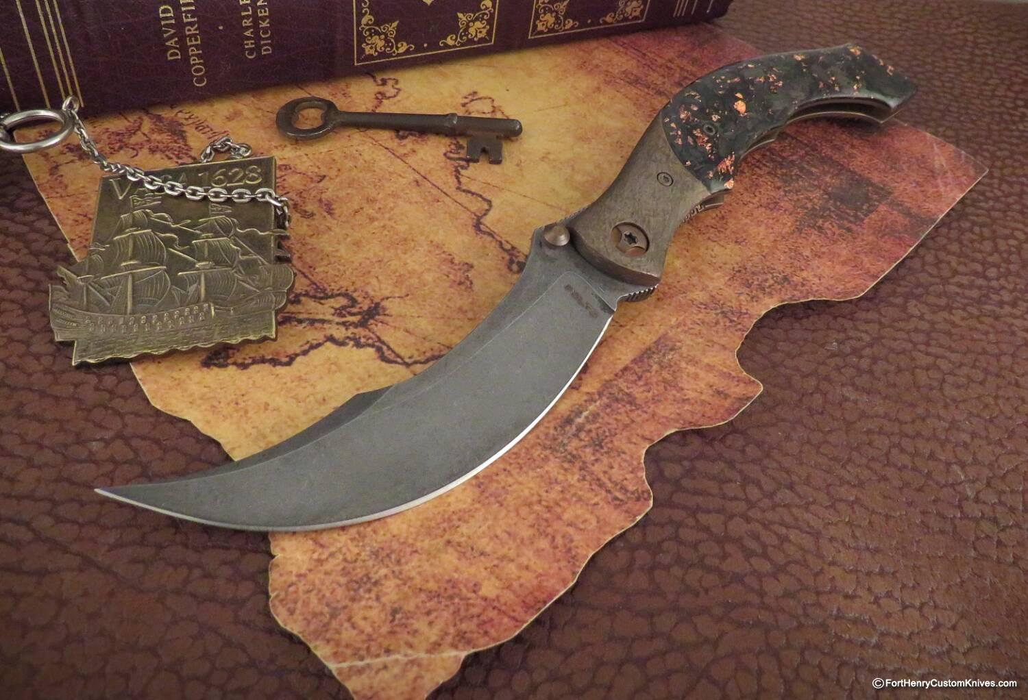 Alan Folts - Rare Ritual - Persian Style Elmax Blade - Copper Shred