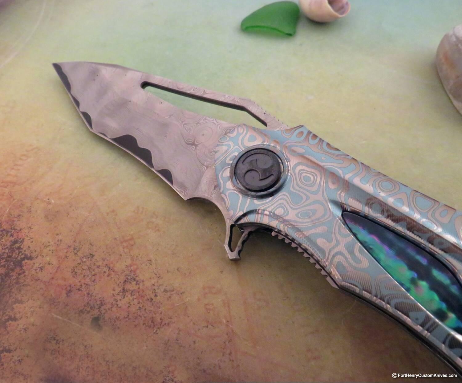 Dew Hara - Custom NOAH Tanto Flipper - Abalone Inlay - Image 2