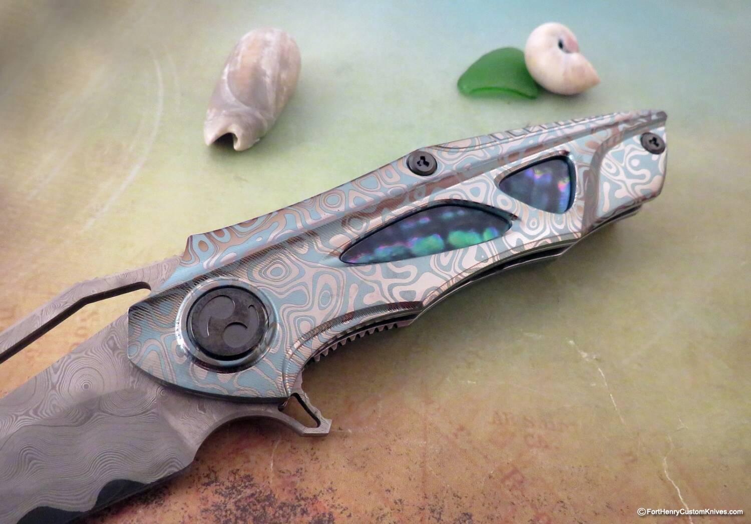 Dew Hara - Custom NOAH Tanto Flipper - Abalone Inlay - Image 3