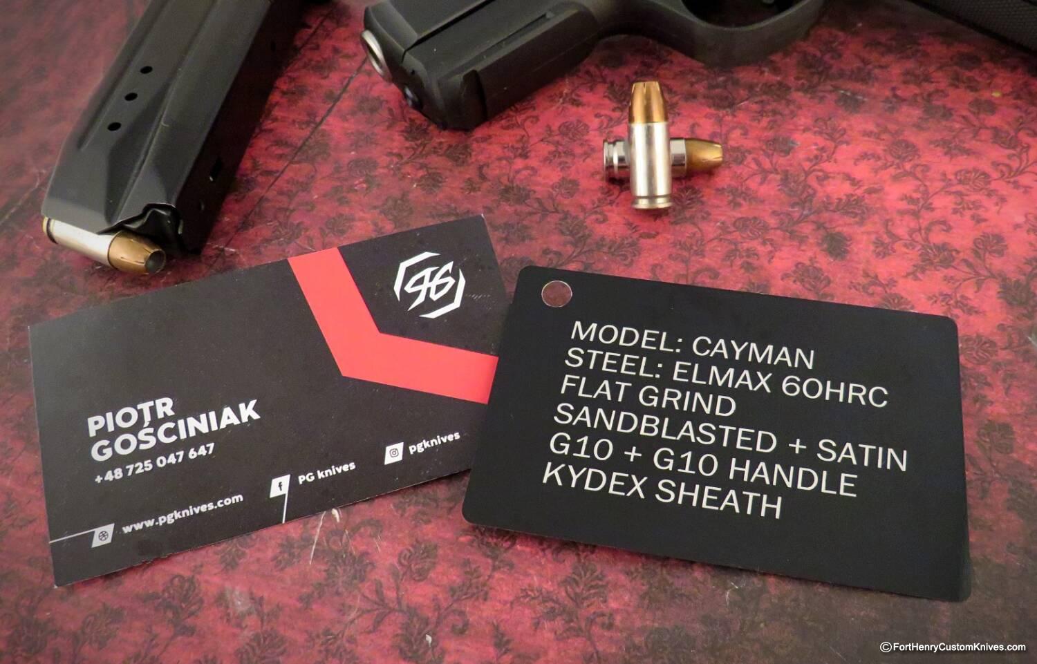 Piotr Gosciniak / PG Knives - Custom Cayman - Elmax - Black G-10 - Image 7