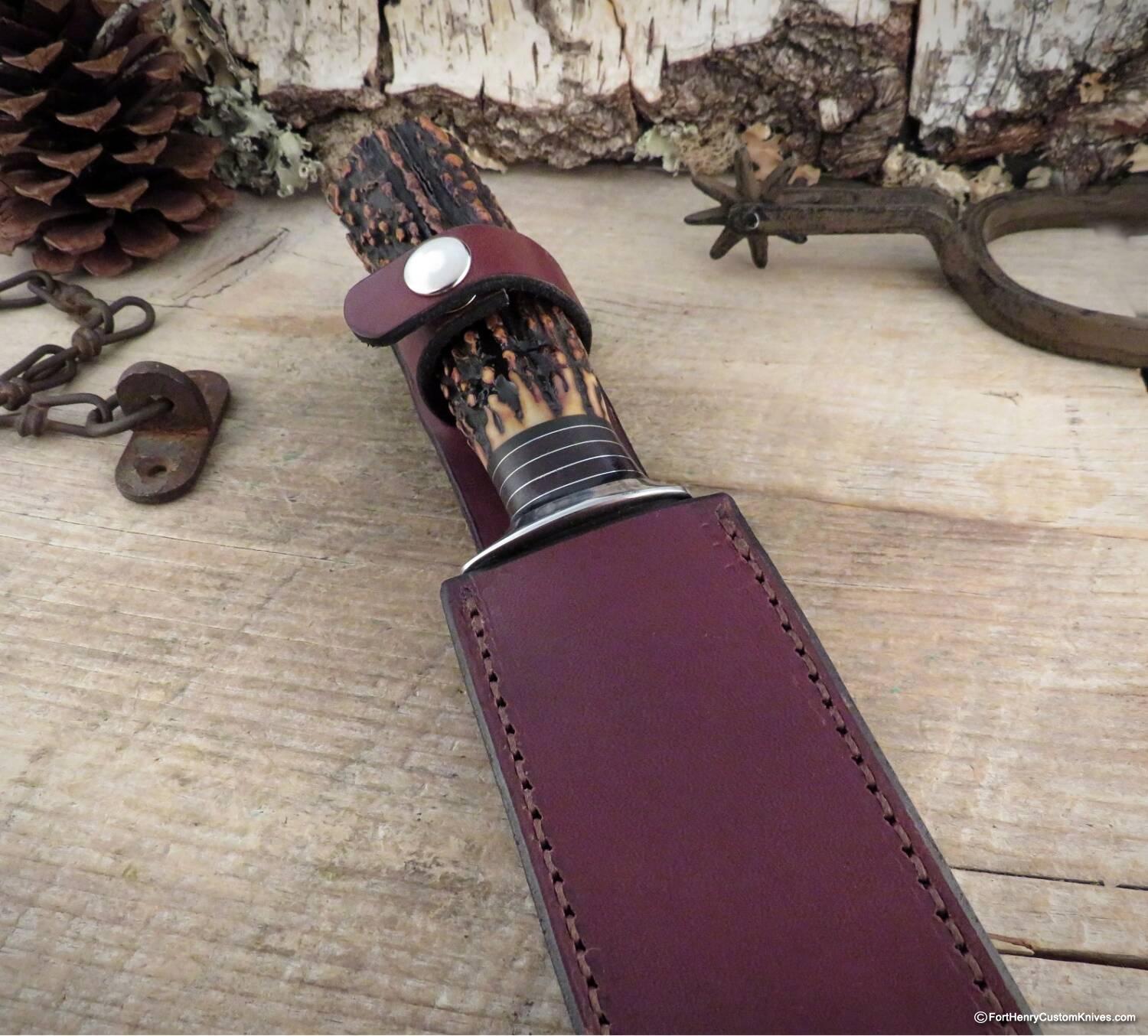 Mike Malosh - Custom Gambler's Bowie - Hand Forged - Popcorn Stag - Image 5