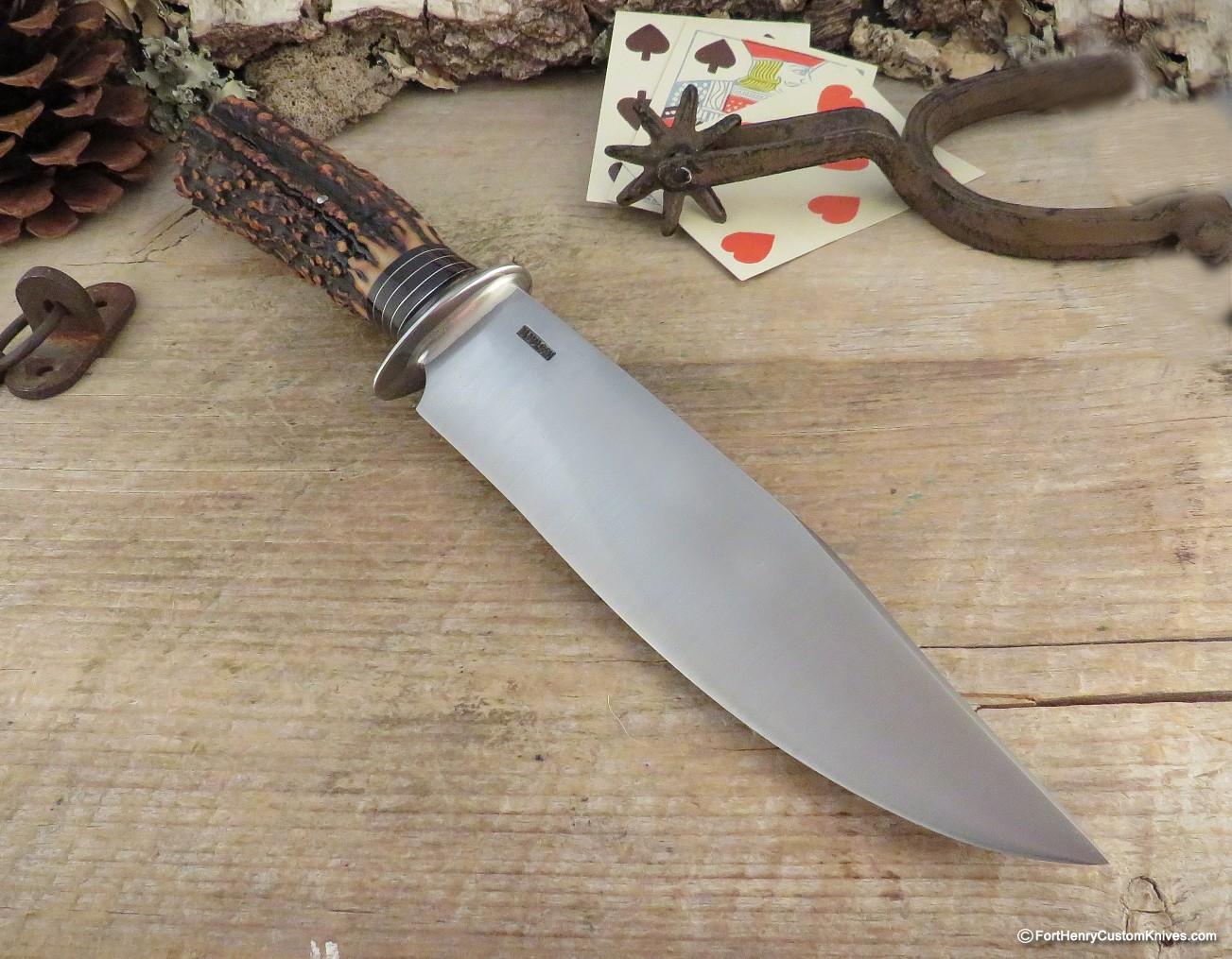 Mike Malosh - Custom Gambler's Bowie - Hand Forged - Popcorn Stag