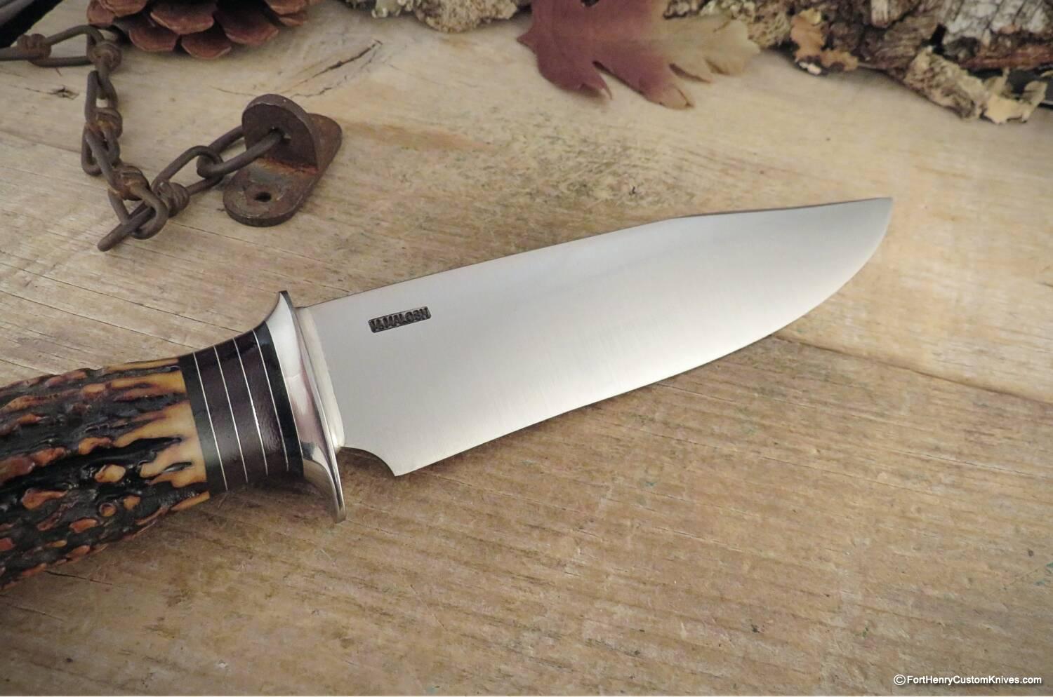 Mike Malosh - Custom Gambler's Bowie - Hand Forged - Popcorn Stag - Image 2