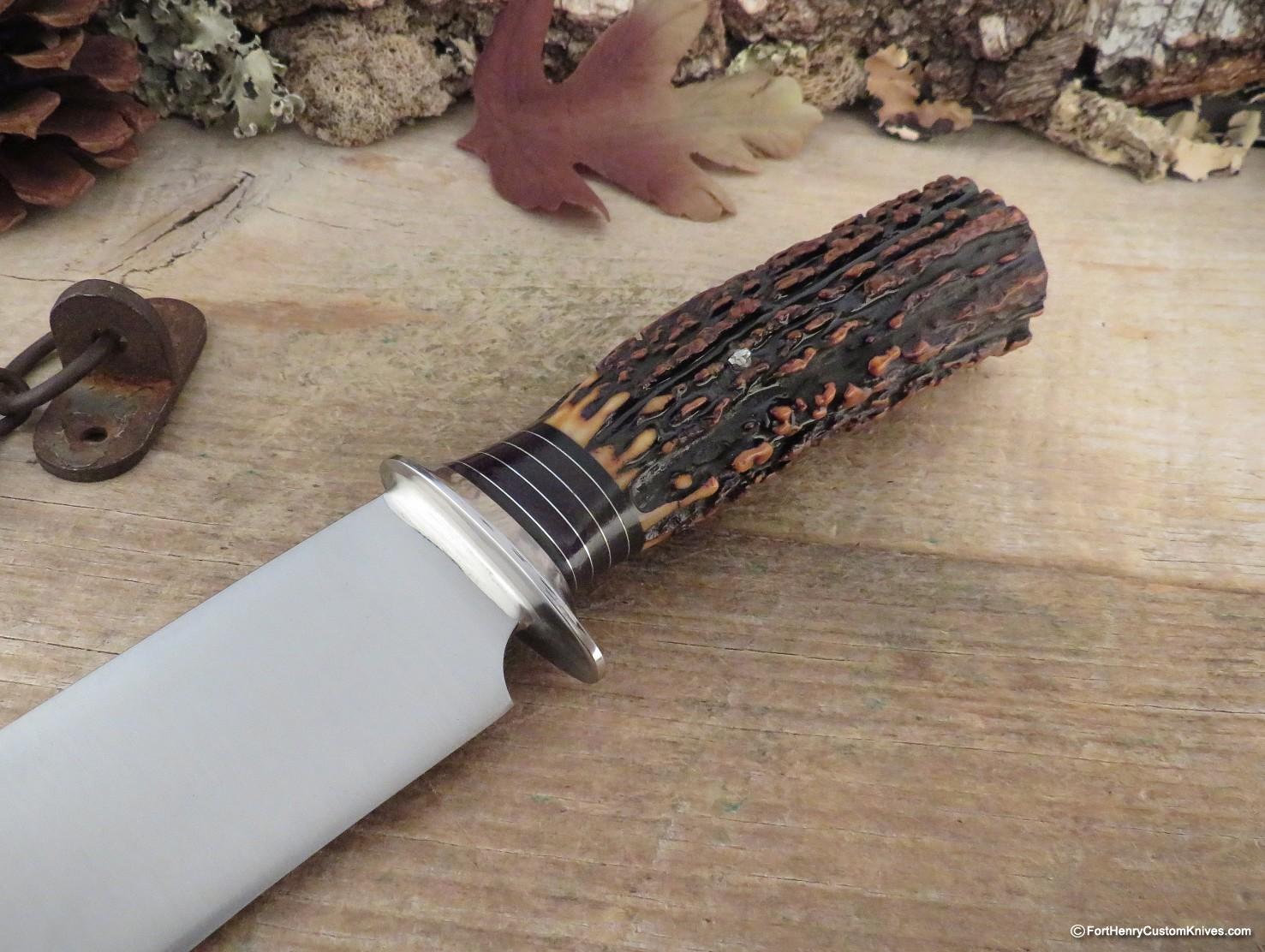 Mike Malosh - Custom Gambler's Bowie - Hand Forged - Popcorn Stag - Image 3