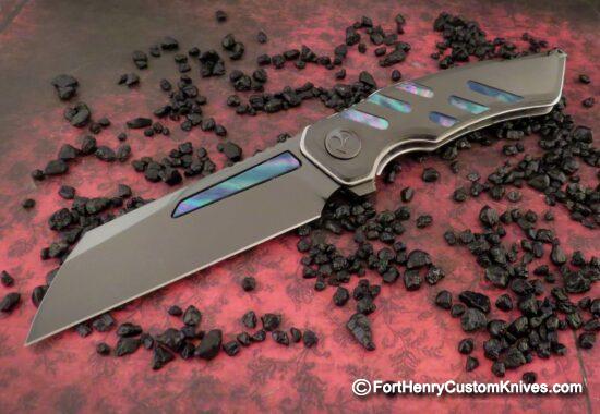 Dew Hara - Custom Ray Flipper - DLC Coated - Abalone Inlays