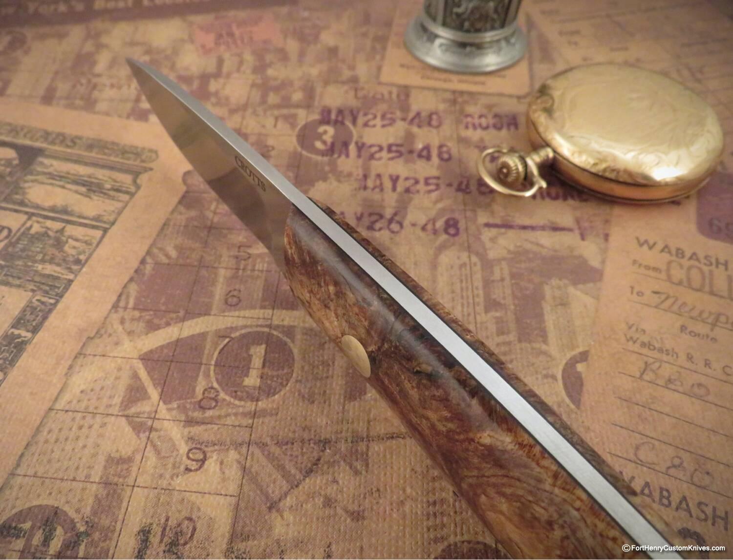 Dan Crotts - Custom Drop Point - Maple Burl - Magnacut - Image 3