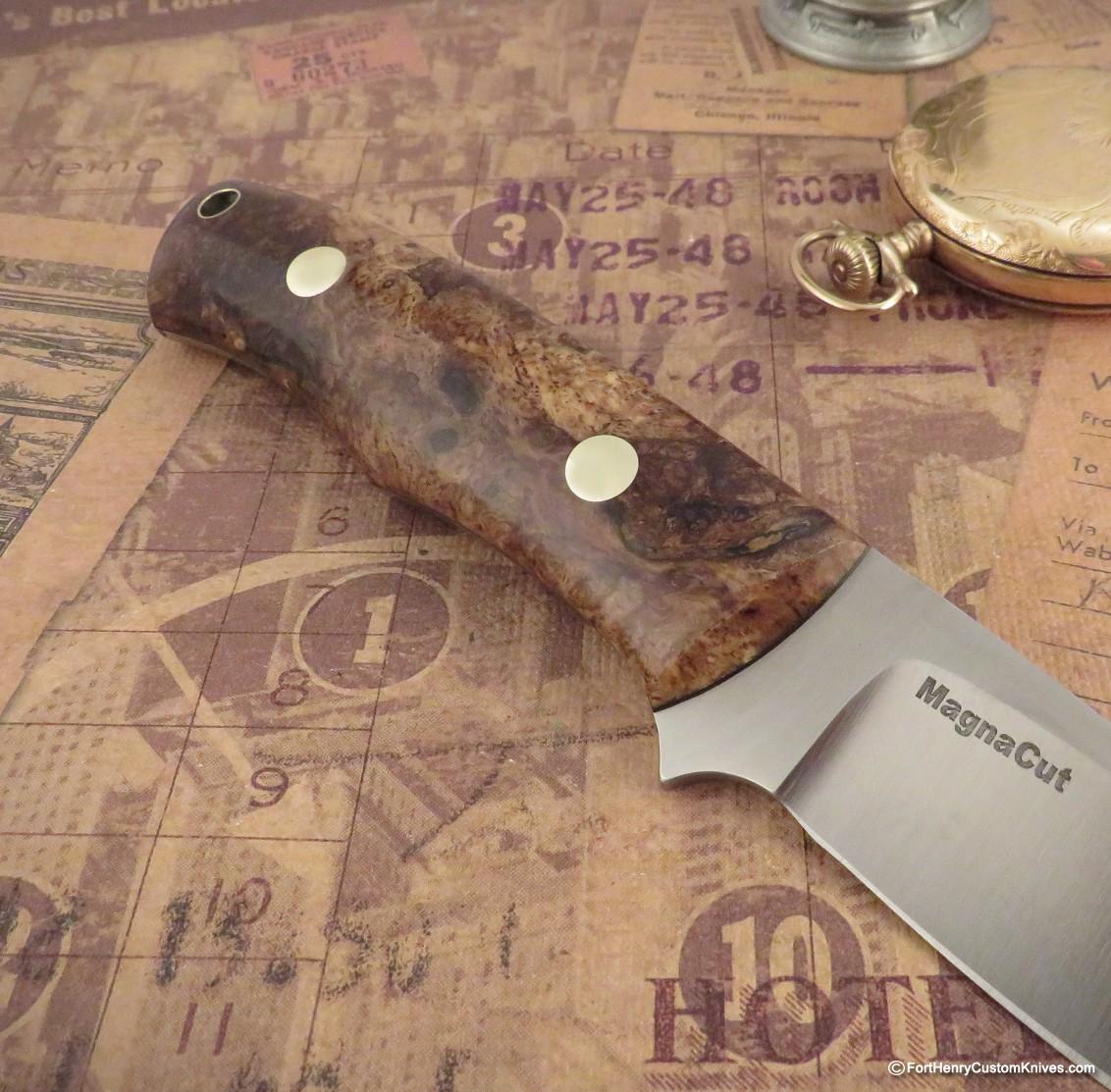 Dan Crotts - Custom Drop Point - Maple Burl - Magnacut - Image 4