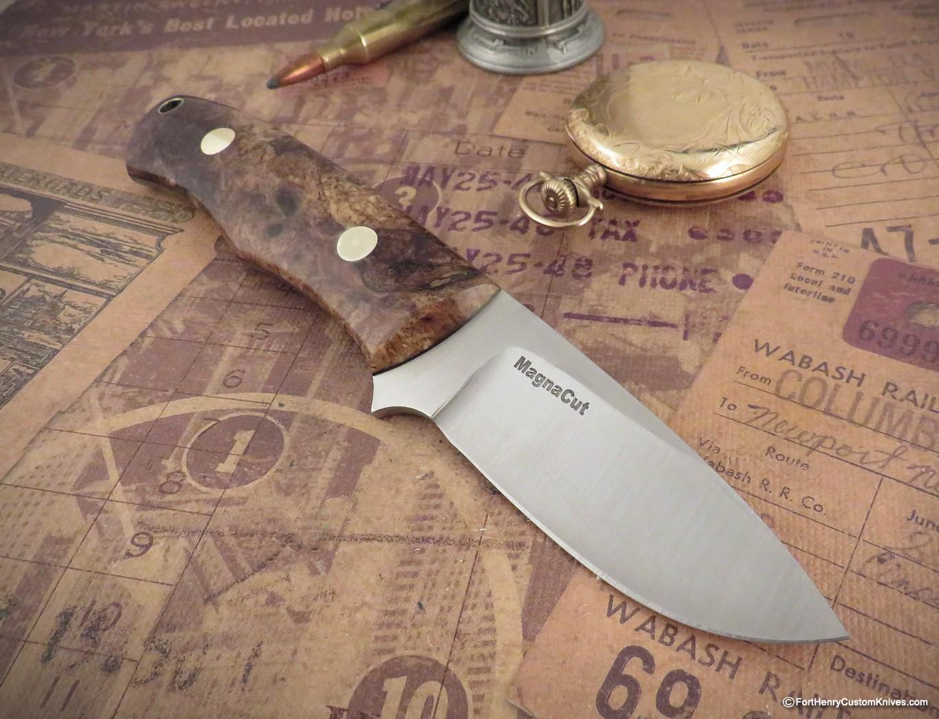 Dan Crotts - Custom Drop Point - Maple Burl - Magnacut - Image 5